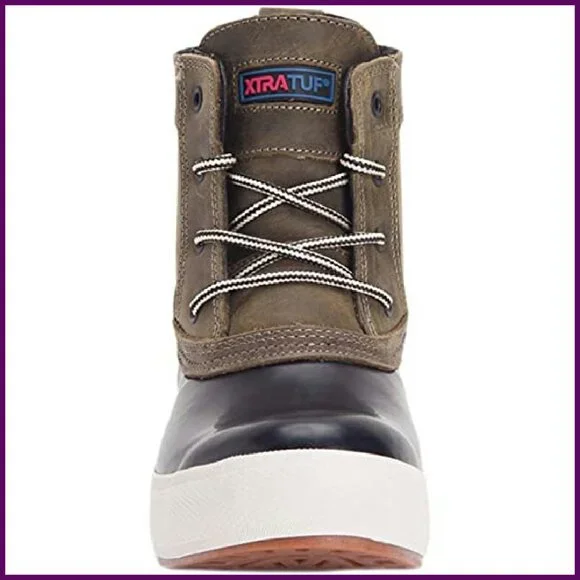 Waterproof Leather Lace-Up Boots Slip-Resistant Arch Support Mid-Calf